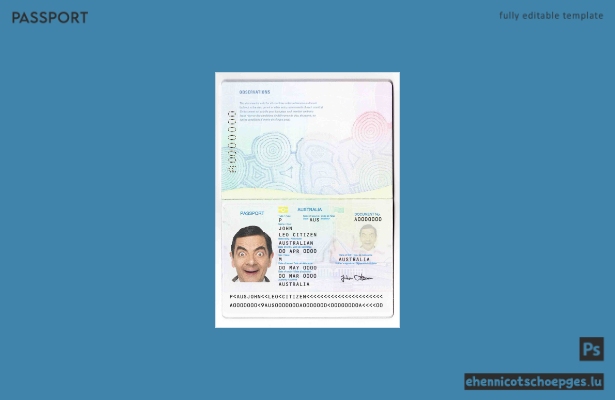 Vorschau eines Beispiels eines australischen Standardpasses